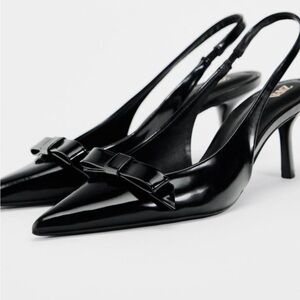Zara Black Kitten Heels size 6.5 NBW